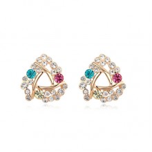 Exquisite Triangle Coloured Crystal Earrings